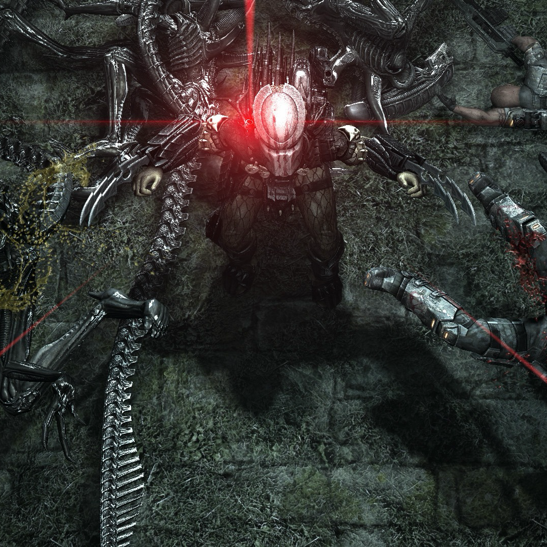 Screenshot of the Predator looking up towards the camera